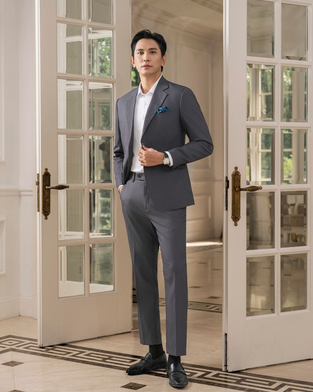  Áo Vest Ghi Tối Biluxury Cao Cấp 9AVBH521GHT Và Quần Âu 9QAVH521GHT 