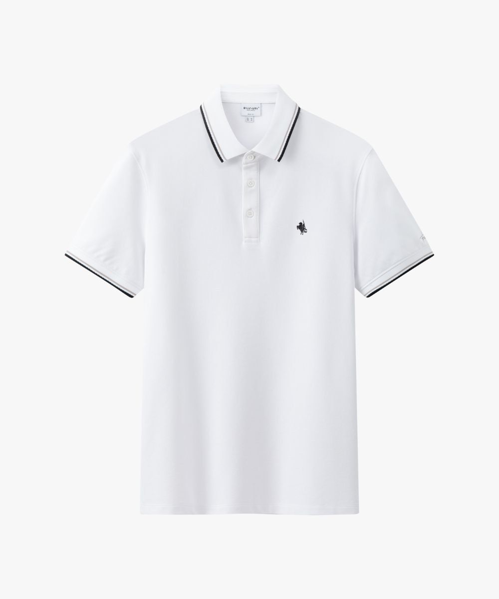  Áo Polo Trắng Hoạ Tiết, Kháng Khuẩn, Chống Nhăn, Bền Màu 9APCB560TRK 