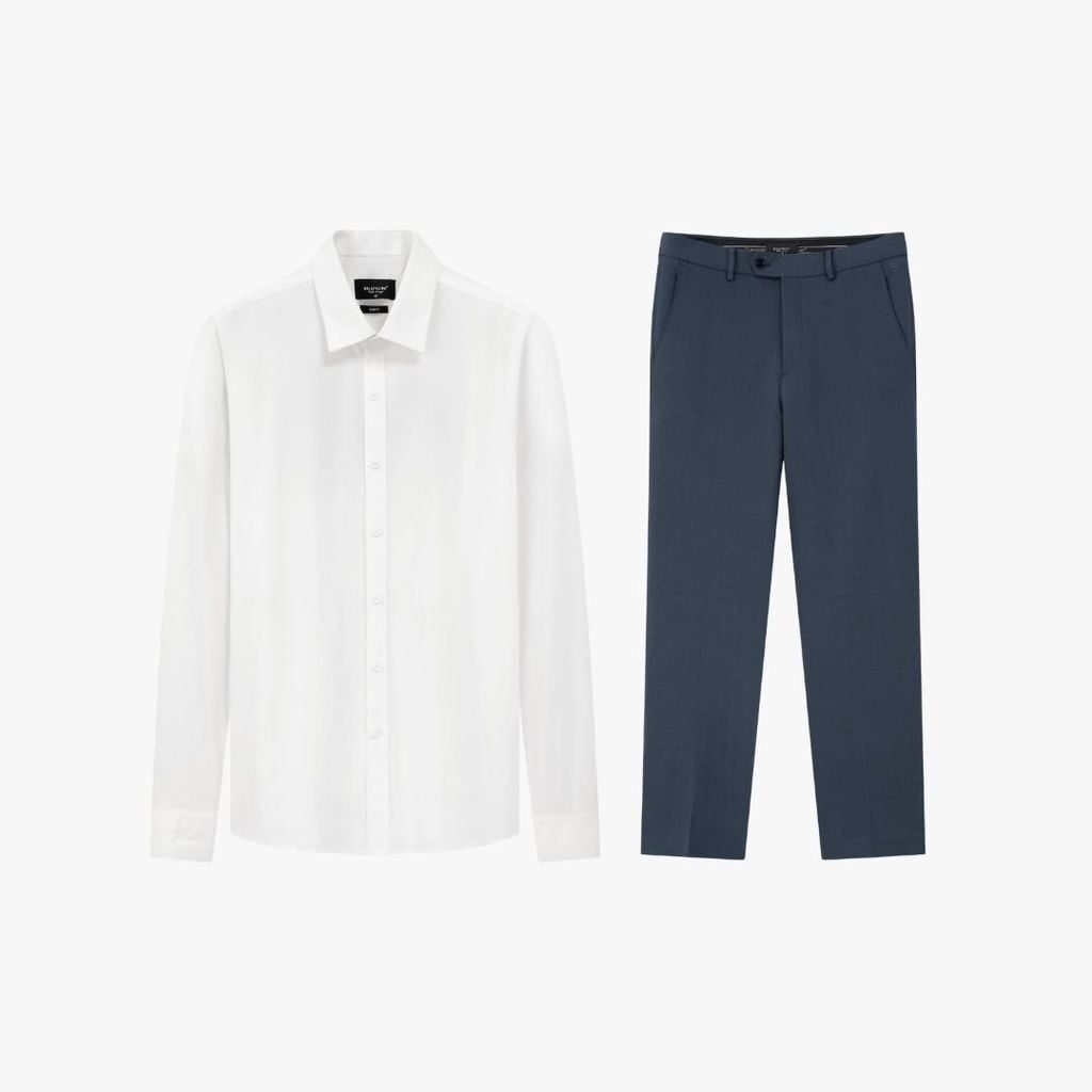  COMBO Áo Sơ Mi Dài Tay 9SMDB547 Và Quần Âu 9QAUB536 