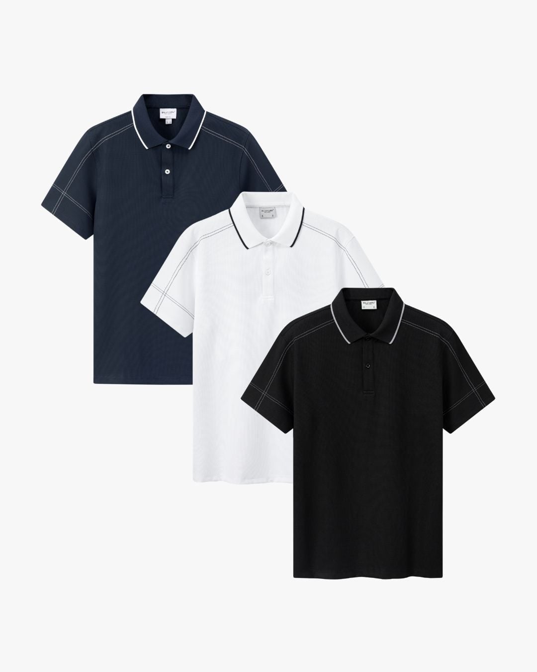  Áo Polo Basic Thiết Kế Đường Viền Thêu Cao Cấp 9APCT525XCV/DEN/TRK 