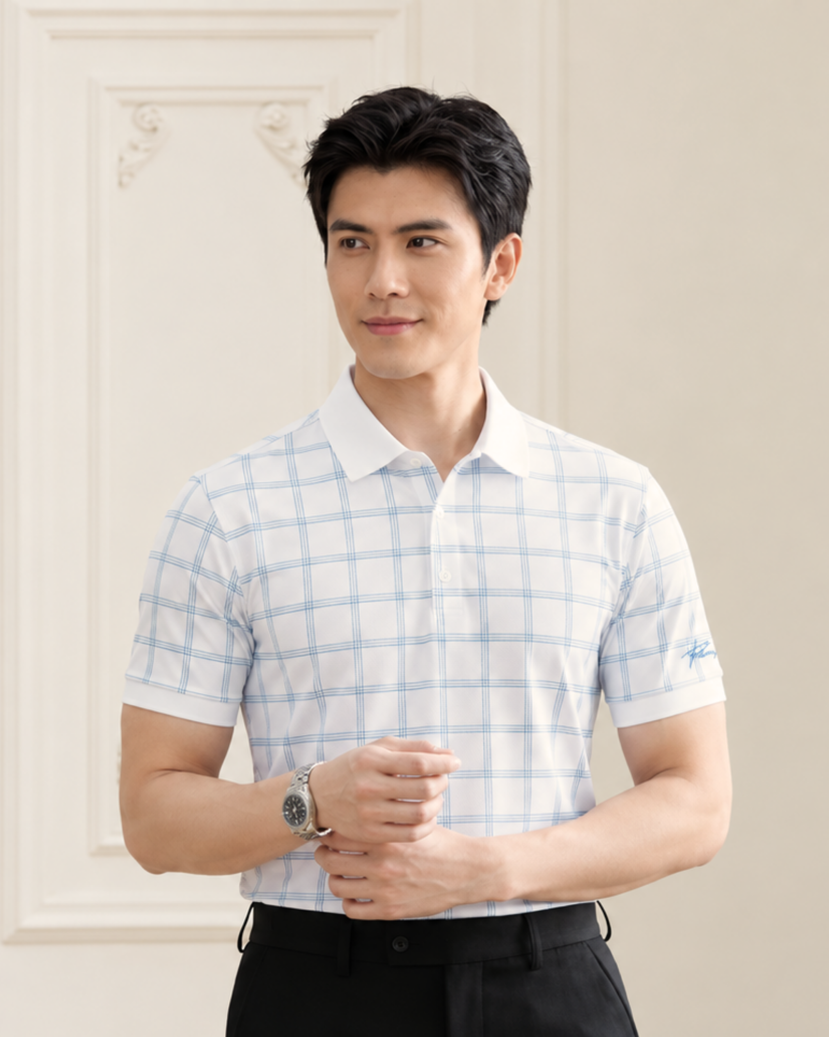  Áo Polo Biluxury Cao Cấp Thiết Kế Kẻ Caro 1APCC686TRK 