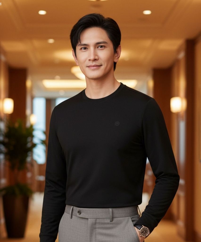  Áo Thun Giữ Nhiệt Thiết Kế Cổ Cao 3cm, Giữ Ấm, Co Dãn 9ATOB502 (4 màu) 