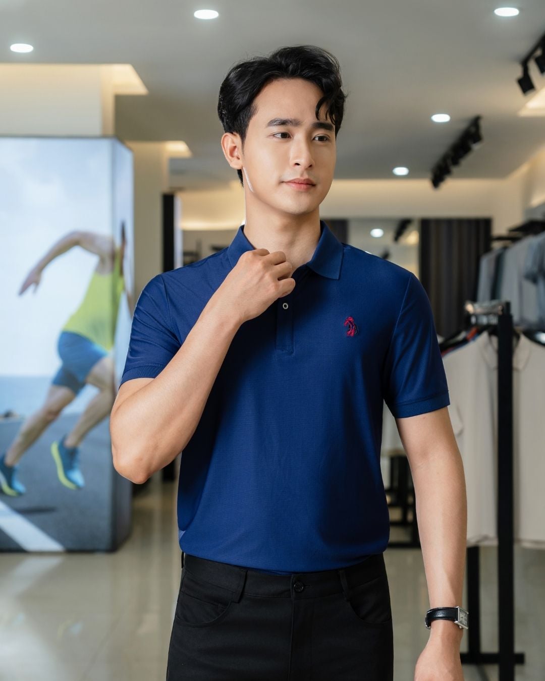  Áo Polo GOLF Đen/Tím Than/Đỏ Cao Cấp, Chống Nhăn, Chống Bám Bẩn 9APCB914DEN/TTT 
