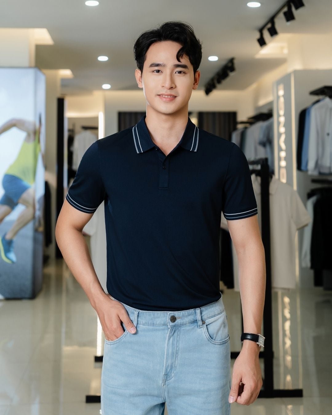  Áo Polo Tím Than Thiết Kế Basic, Thoáng Mát, Bền Màu 9APCT045TTT 