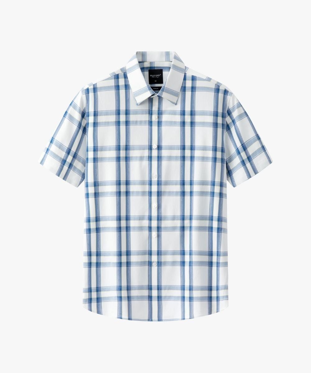  Áo Sơ Mi Cộc Tay Phối Kẻ Caro Cao Cấp, Chống Nhăn, Bền Màu 9SMCC507XAH 