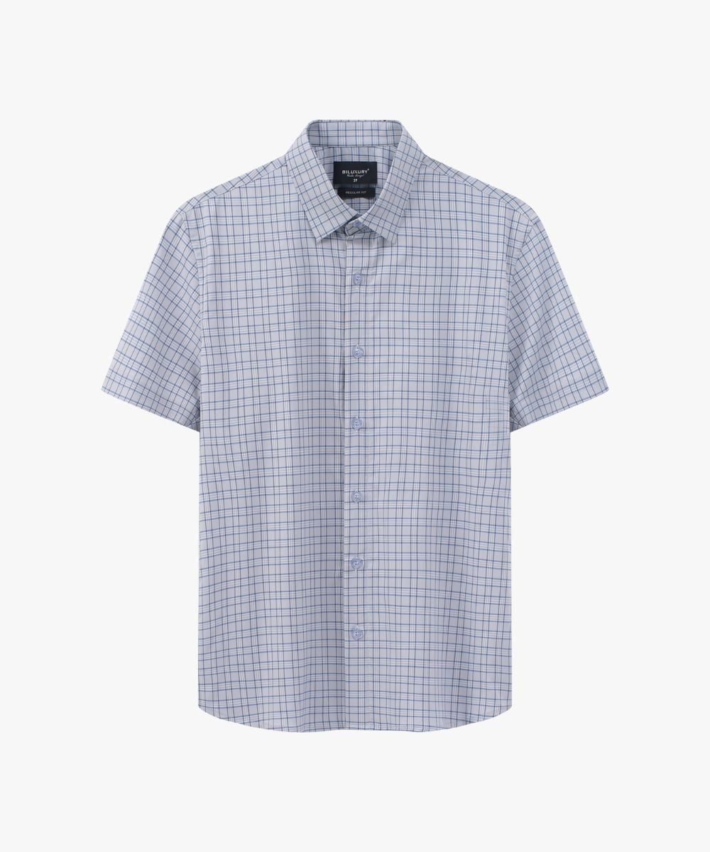  Áo Sơ Mi Ghi Sáng Ngắn Tay Kháng Khuẩn Tốt 7SMCC326GHS 