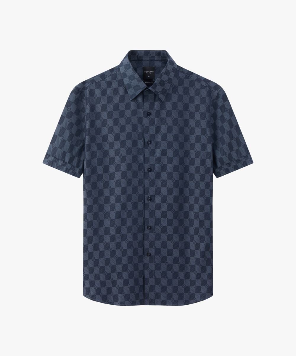  Áo Sơ Mi Tím Than Tối Ngắn Tay Gracell, Kháng Khuẩn, Bền Màu 7SMCH324TTT 