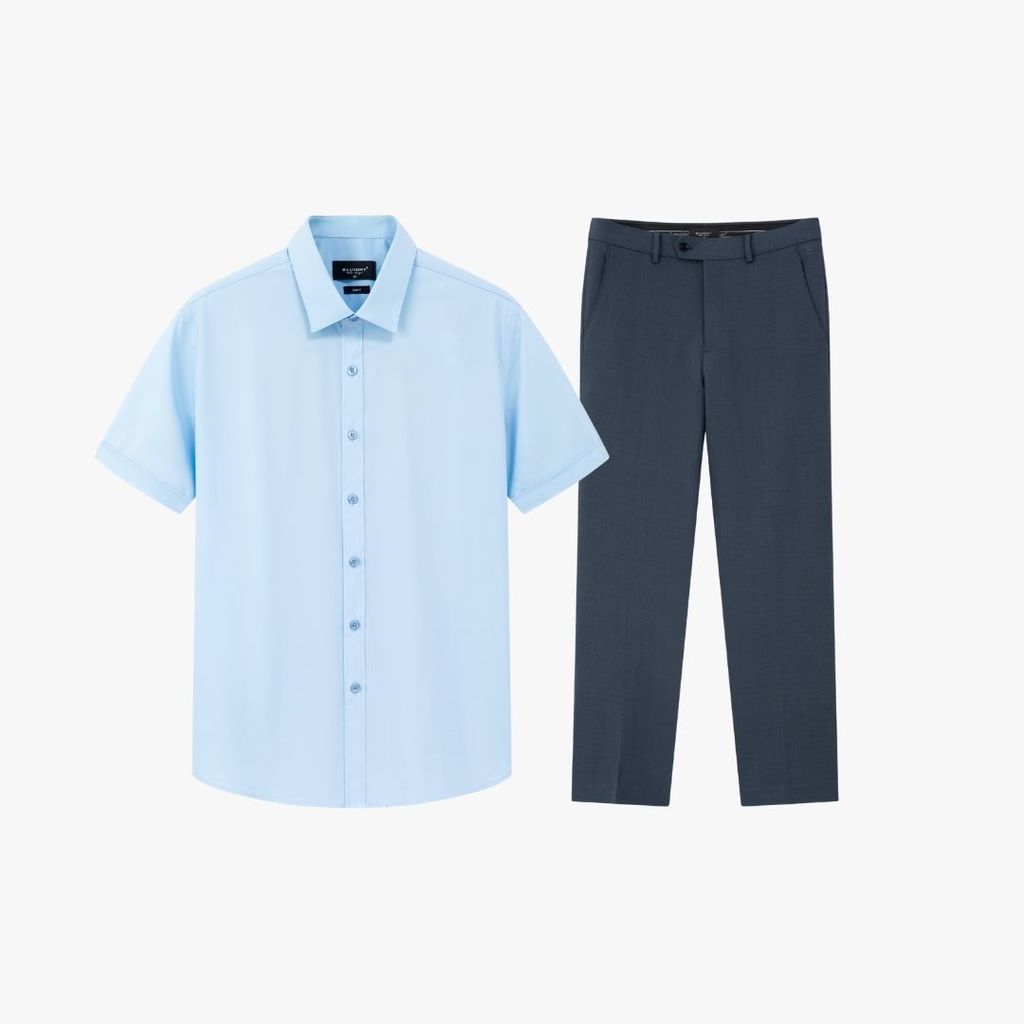  COMBO Áo Sơ Mi Cộc Tay 9SMCB548 Và Quần Âu 9QAUB536 