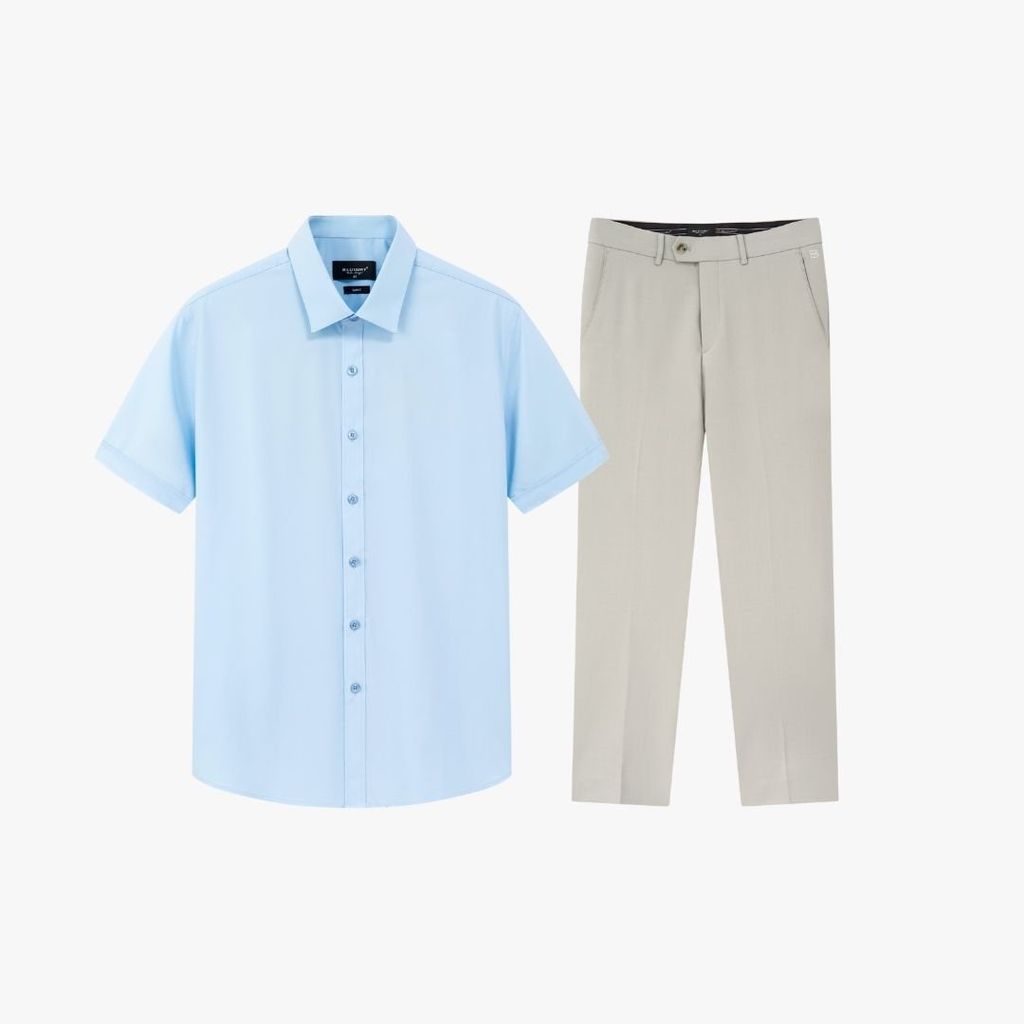  COMBO Áo Sơ Mi Cộc Tay 9SMCB548 Và Quần Âu 9QAUB536 