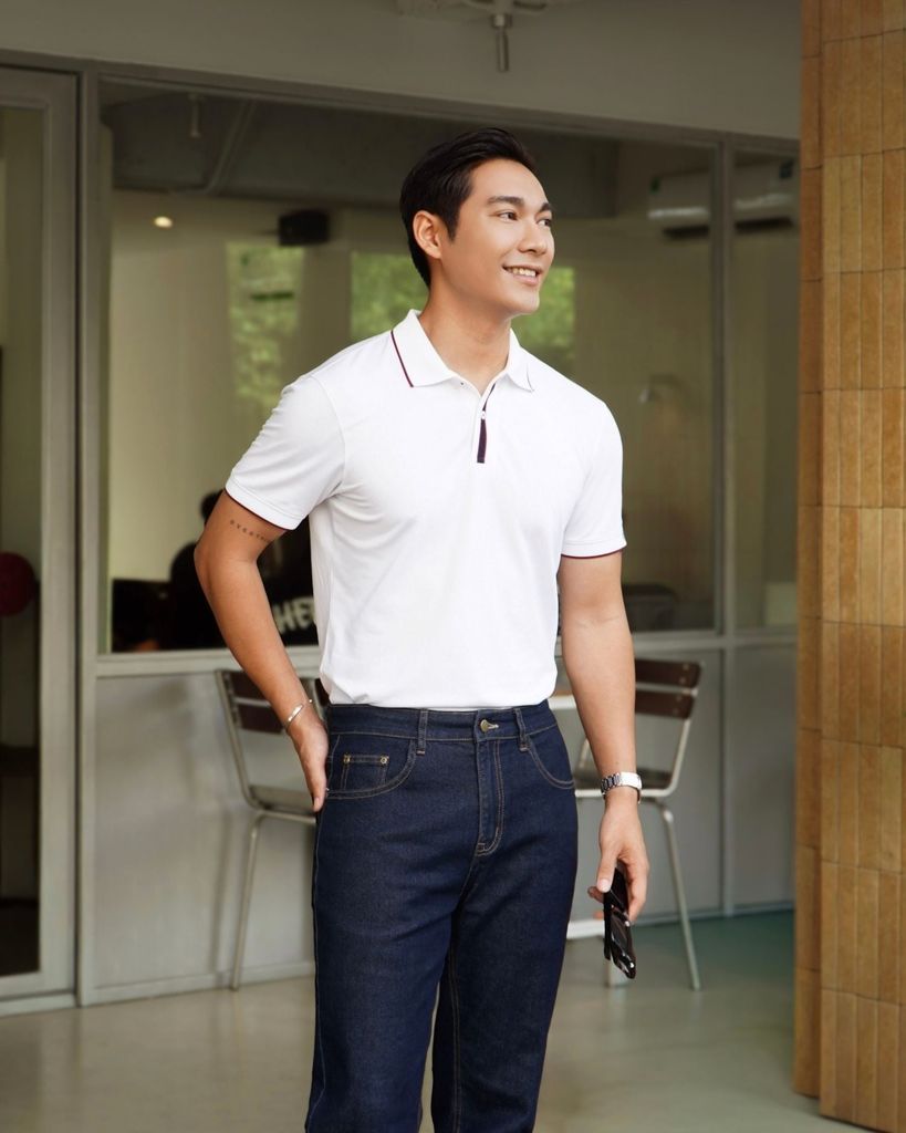  Áo Polo Tím Than/Be/Trắng Phối Cổ Thiết Kế Hoạ Tiết Biluxury 1APCT600 