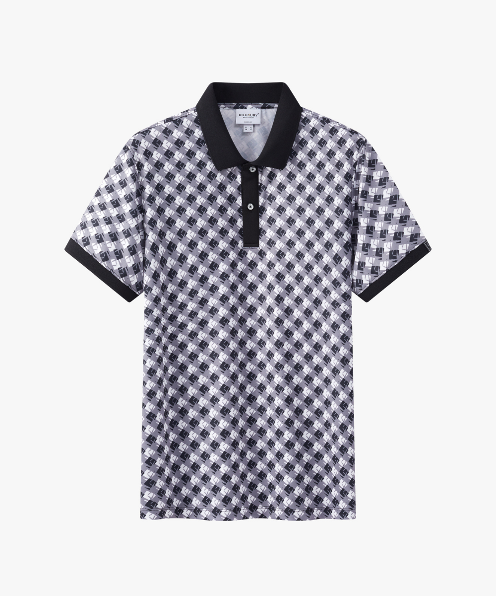  Áo Polo Recycle Hoạ Tiết Ô Đan Xen Thân Thiện Với Da 8APCH500DEN 