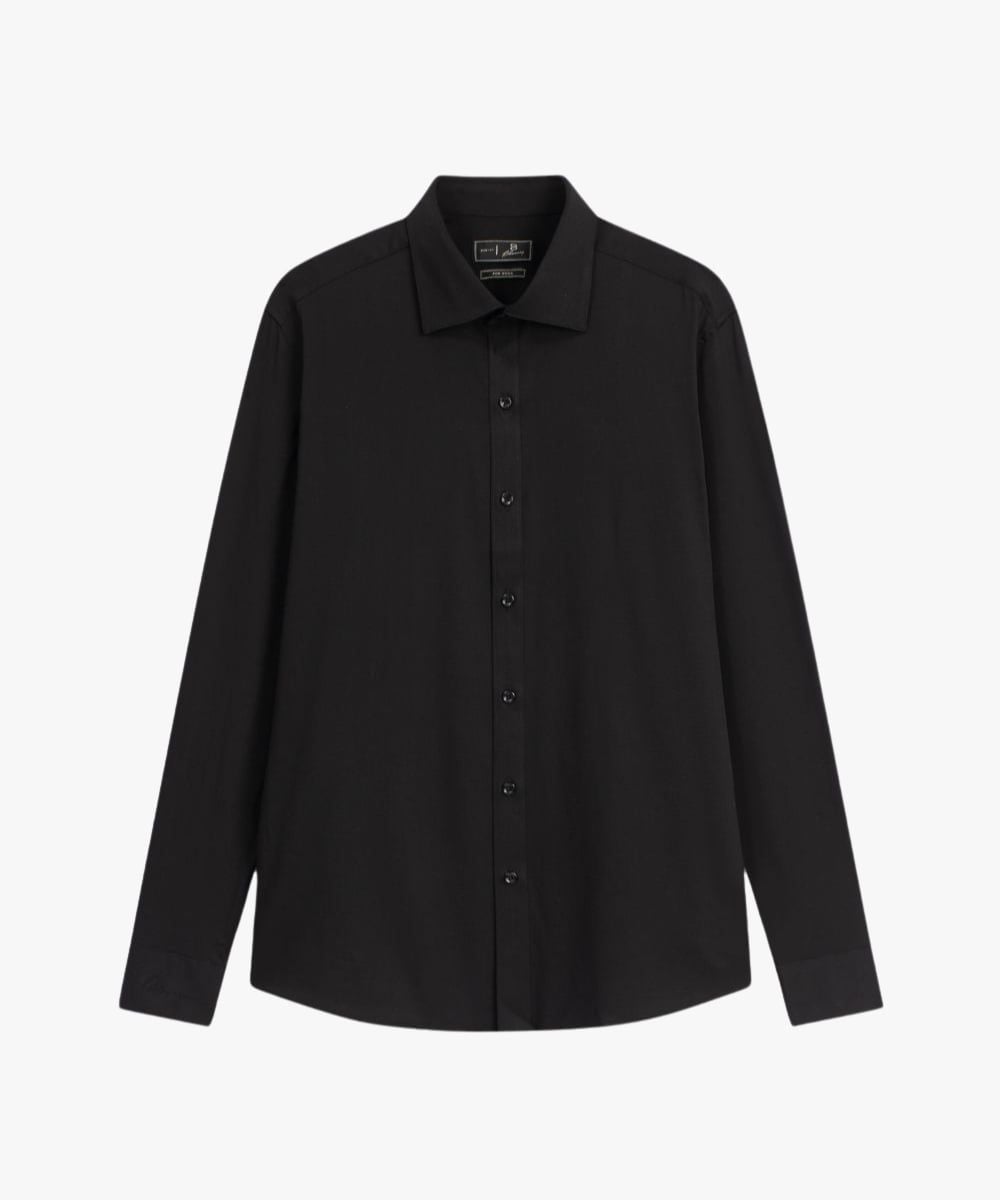  Áo Sơ Mi Đen Dài Tay Từ Sợi Tre Kháng Khuẩn Tốt 7SMDB301DEN 