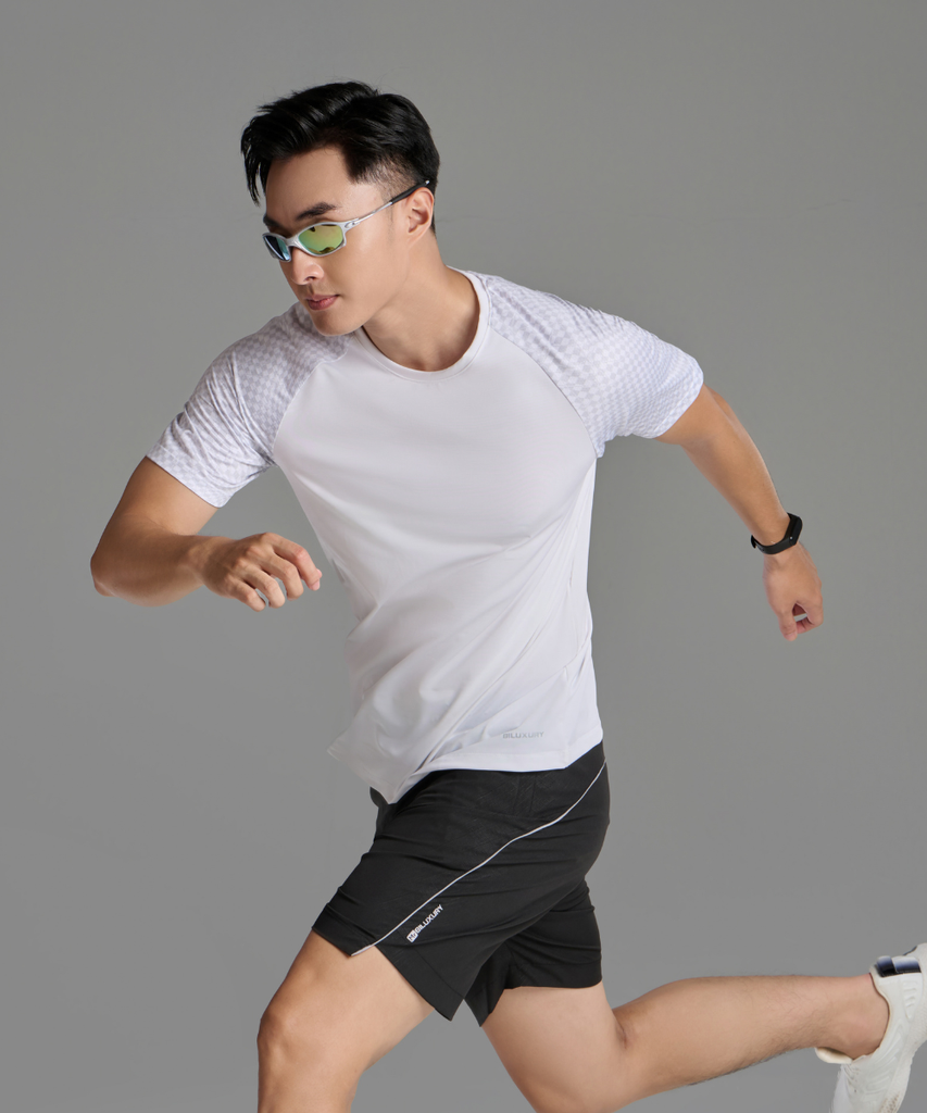  Áo Phông Trắng Phối Hoạ Tiết Cao Cấp, Thoáng Mát, Co Giãn 9APKT504TRK 