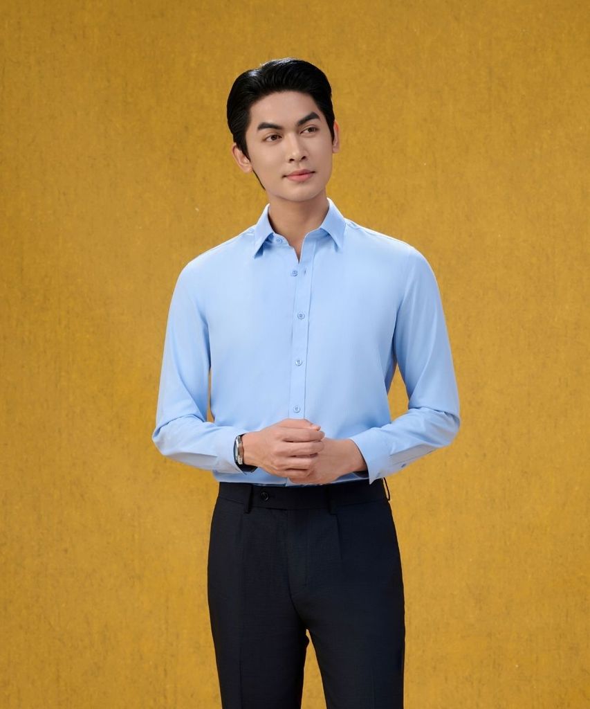  Áo Sơ Mi Dài Tay Xanh Cao Cấp, Chống Nhăn Nhàu, Chống Bám Bẩn 9SMDB550XAH 