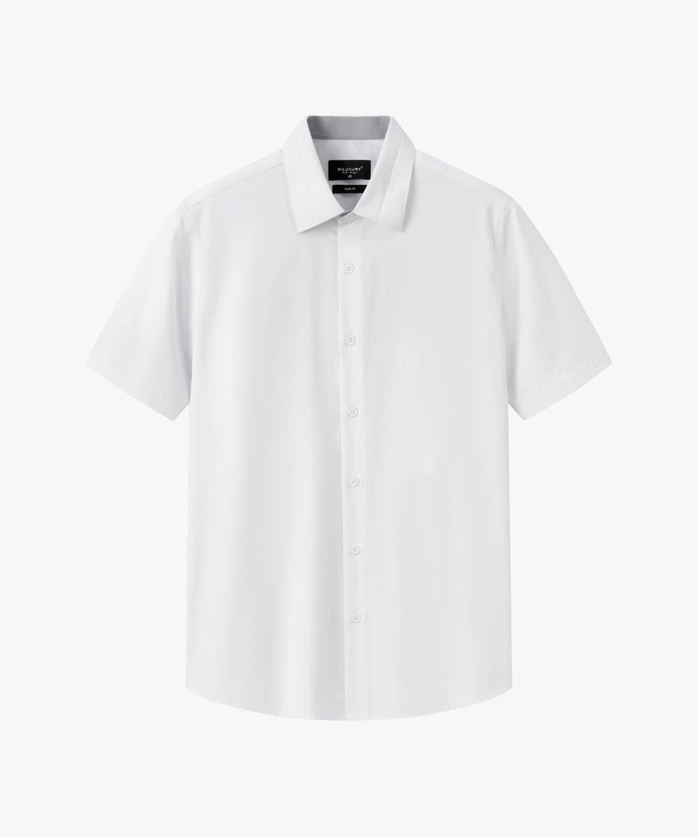  Áo Sơ Mi Cộc Tay Trắng Cao Cấp, Chống Nhăn, Bền Màu 9SMCB519TRK 