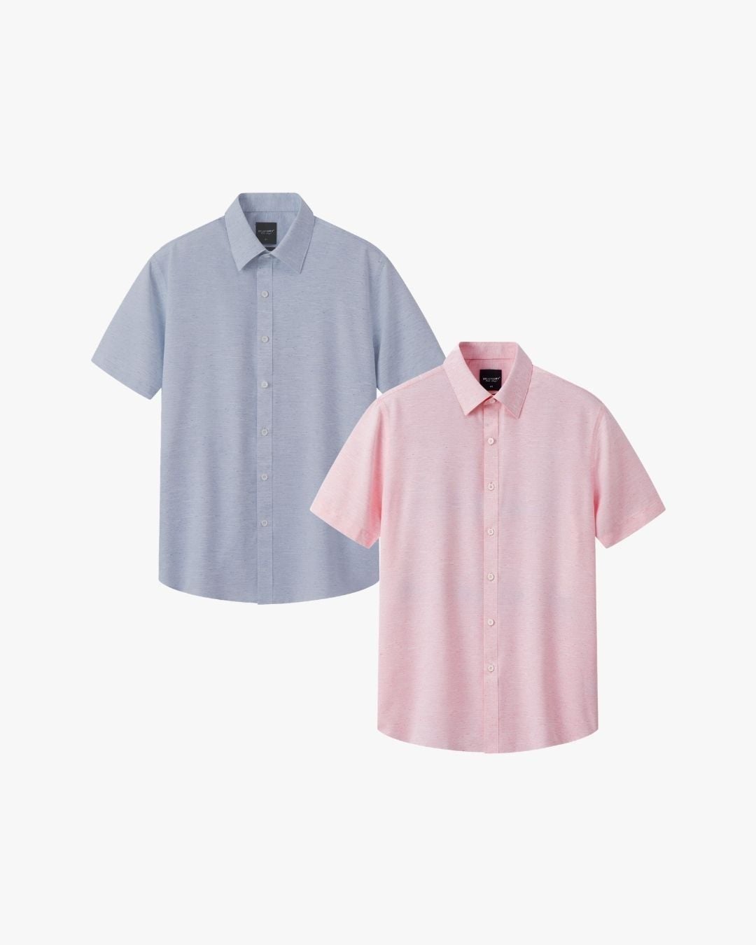  Áo Sơ Mi Cộc Tay Xanh Nhạt/Hồng Thiết Kế Basic 1SMCB662XNH/HOG 