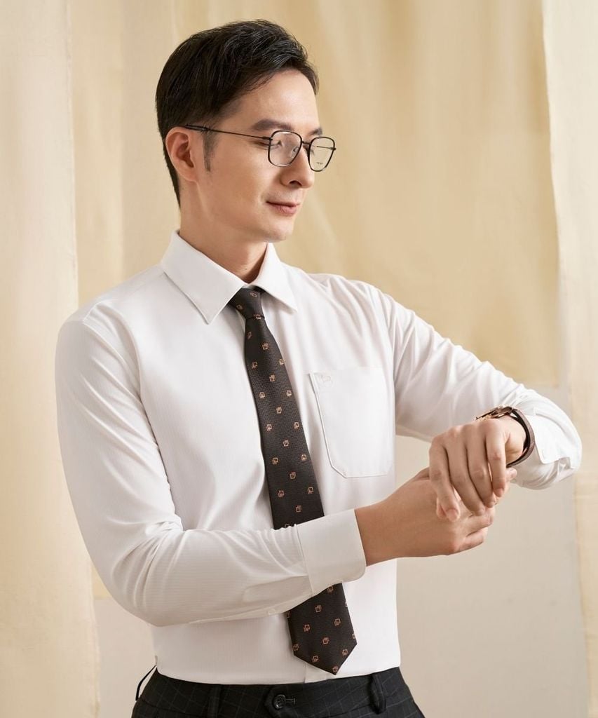  Áo Sơ Mi Trắng Dài Tay Knit Nhật Kháng Khuẩn Tốt 7SMDB303TRK 