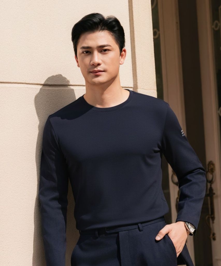  Áo Thun Giữ Nhiệt Tím Than Thiết Kế Basic Bền Màu, Co Dãn 7ATOT301TTT 