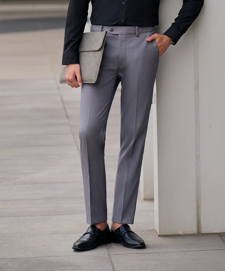  Quần Âu Ghi Xám Chống Nhăn, Co Giãn, Chống Bám Bẩn 7QAVB005GHS 