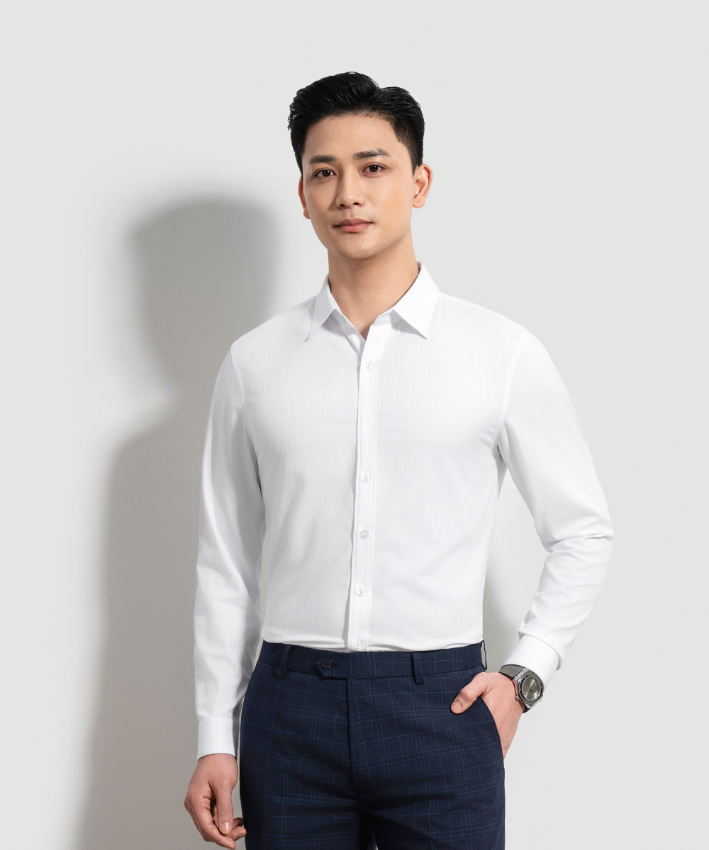  Áo Sơ Mi Trắng Cao Cấp, Chống Nhăn, Kháng Khuẩn 8SMDH430TRK 