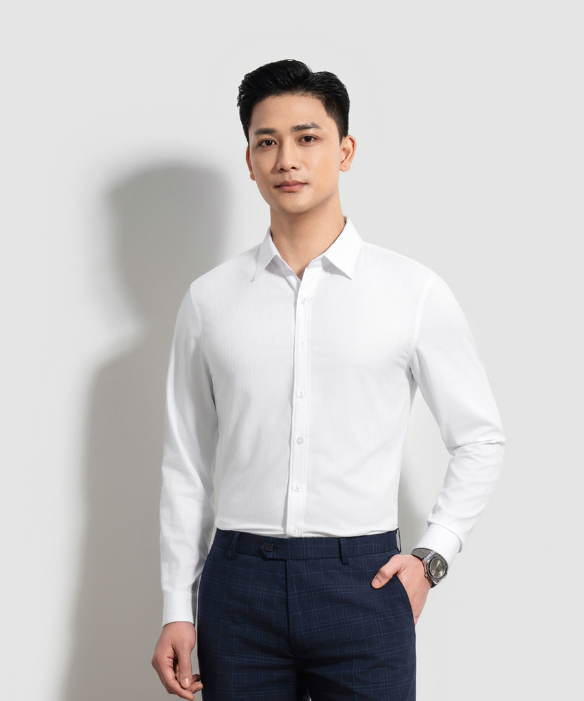 Áo Sơ Mi Trắng Cao Cấp, Chống Nhăn, Kháng Khuẩn 8SMDH430TRK 