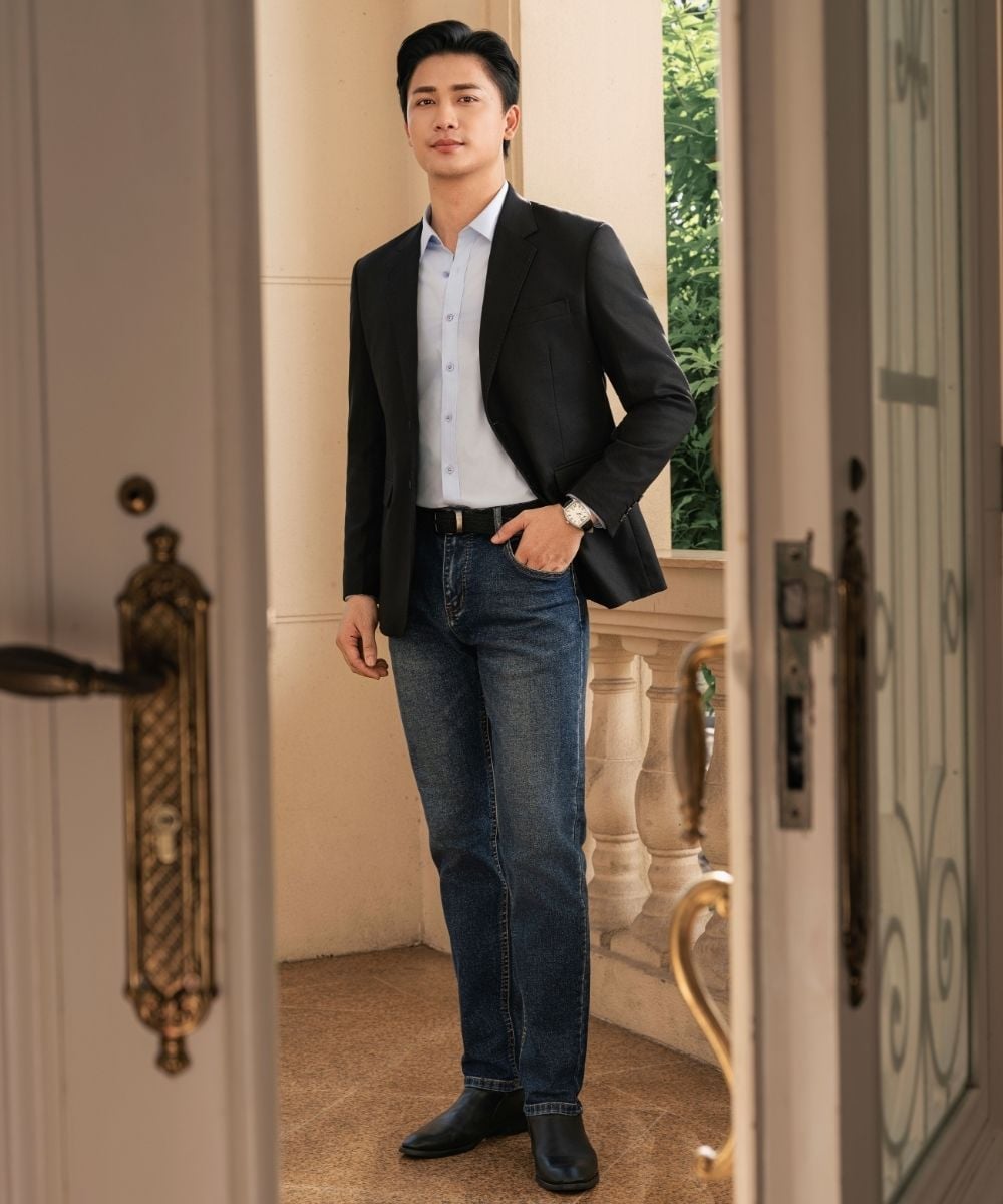  Quần Jeans Xanh Đậm Cao Cấp Bền Màu, Chống Xù, Giữ Form 9QBDT025 