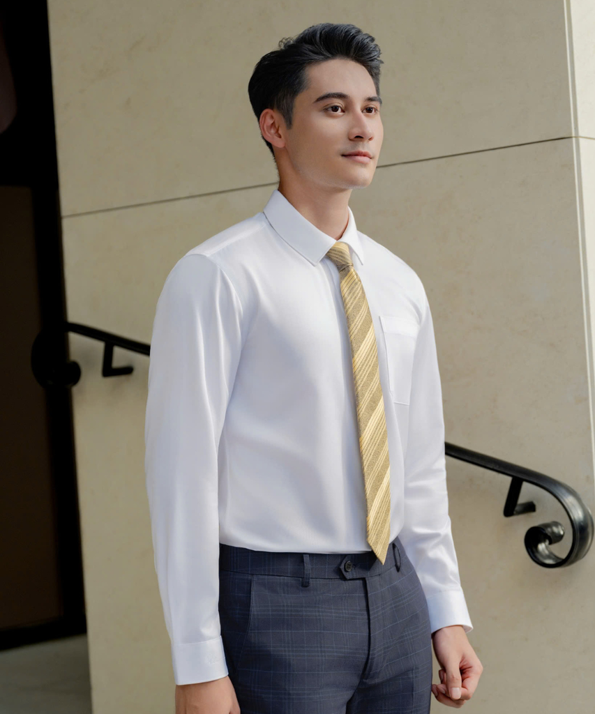  Áo Sơ Mi Trắng Cao Cấp Có Túi, Chống Nhăn, Kháng Khuẩn 8SMDB463TRK 