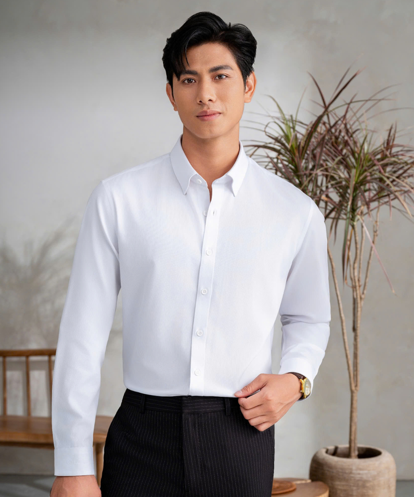  Áo Sơ Mi Trắng Cao Cấp, Chống Nhăn, Kháng Khuẩn 8SMDB443TRK 
