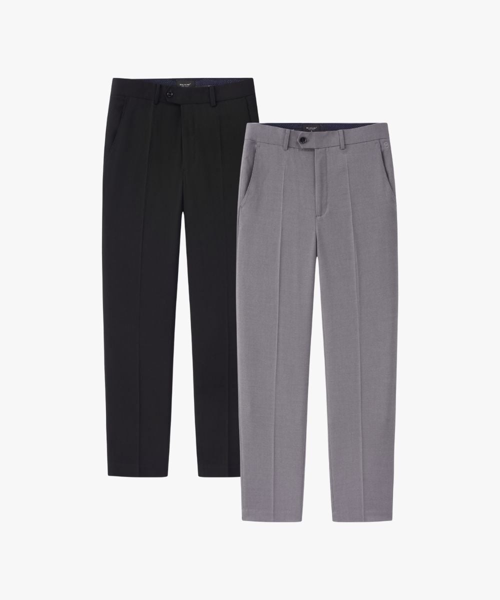  Quần Âu Đen/Ghi Sáng Cao Cấp Chống Nhăn, Chống Bám Bẩn 9QAUB542DEN/GHS 