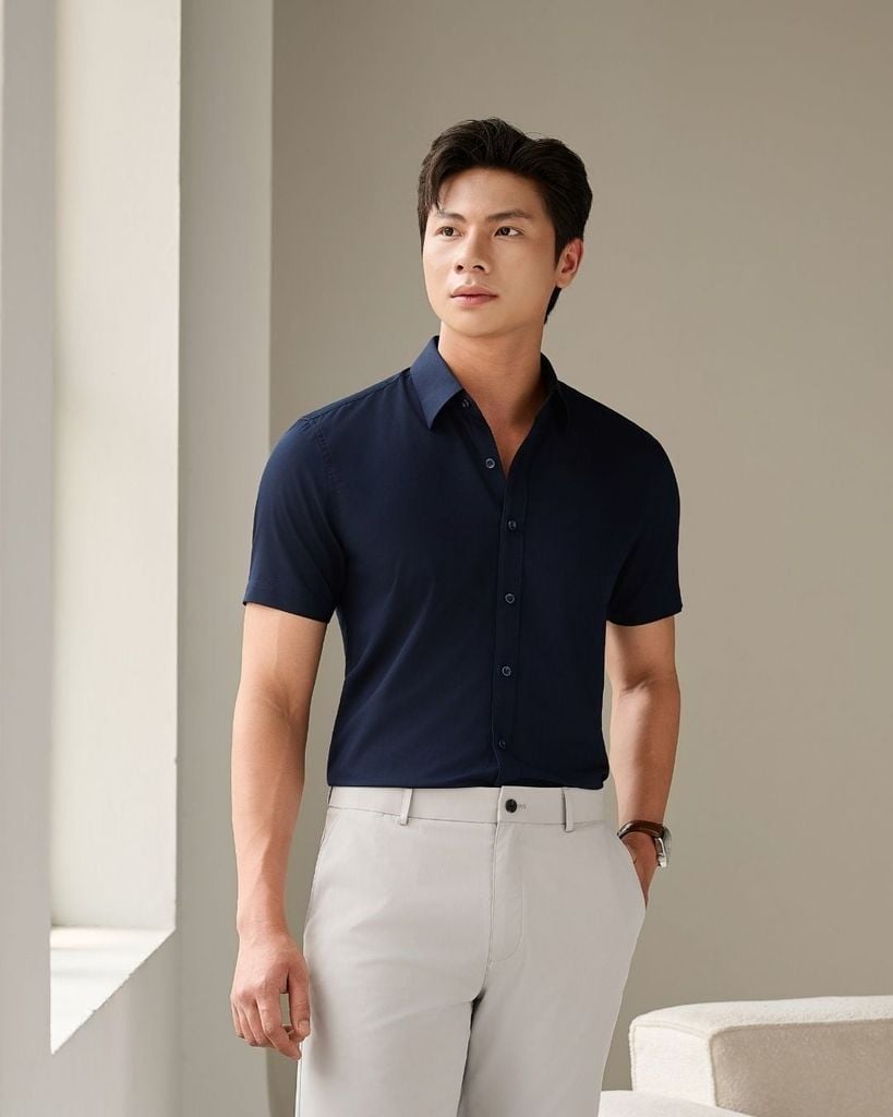  Áo Sơ Mi Cộc Tay Thiết Kế Basic 1SMCB629 