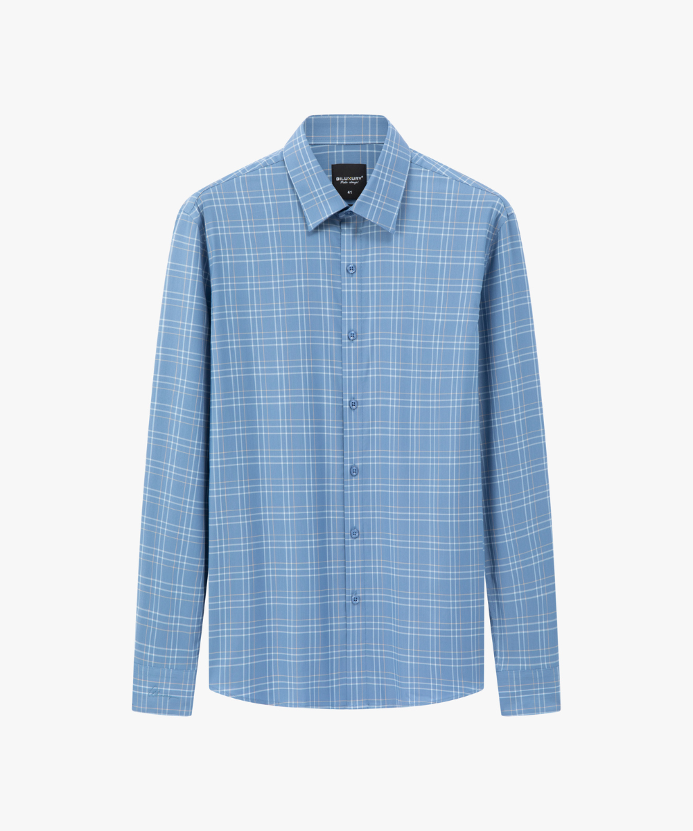  Áo Sơ Mi Dài Tay Hoạ Tiết Lá Cổ Nhọn Thấm Hút Tốt 8SMDC440XAH 