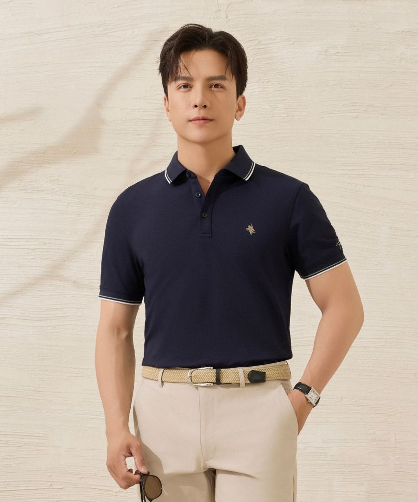  Áo Polo Xanh Tím Than, Kháng Khuẩn, Chống Nhăn, Bền Màu 9APCB560TTT 