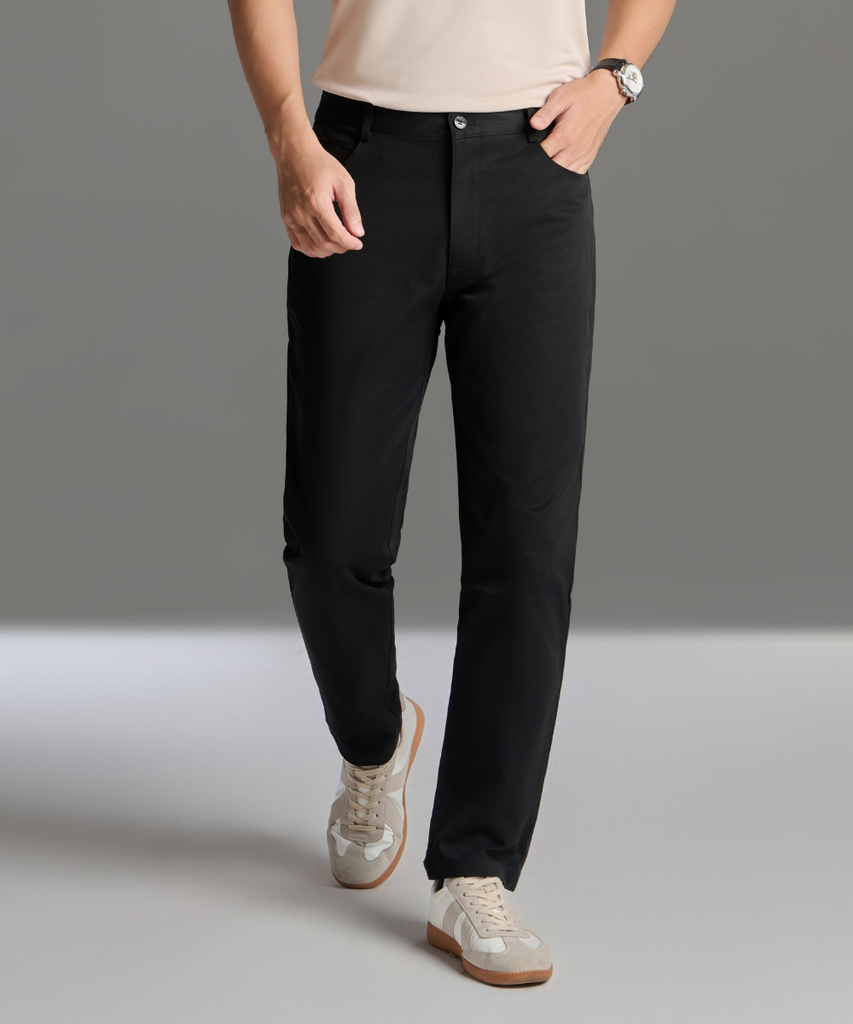  Quần Kaki Dài Đen Cao Cấp, Thiết Kế Basic Bền Màu, Co Giãn 9QKKT510DEN 