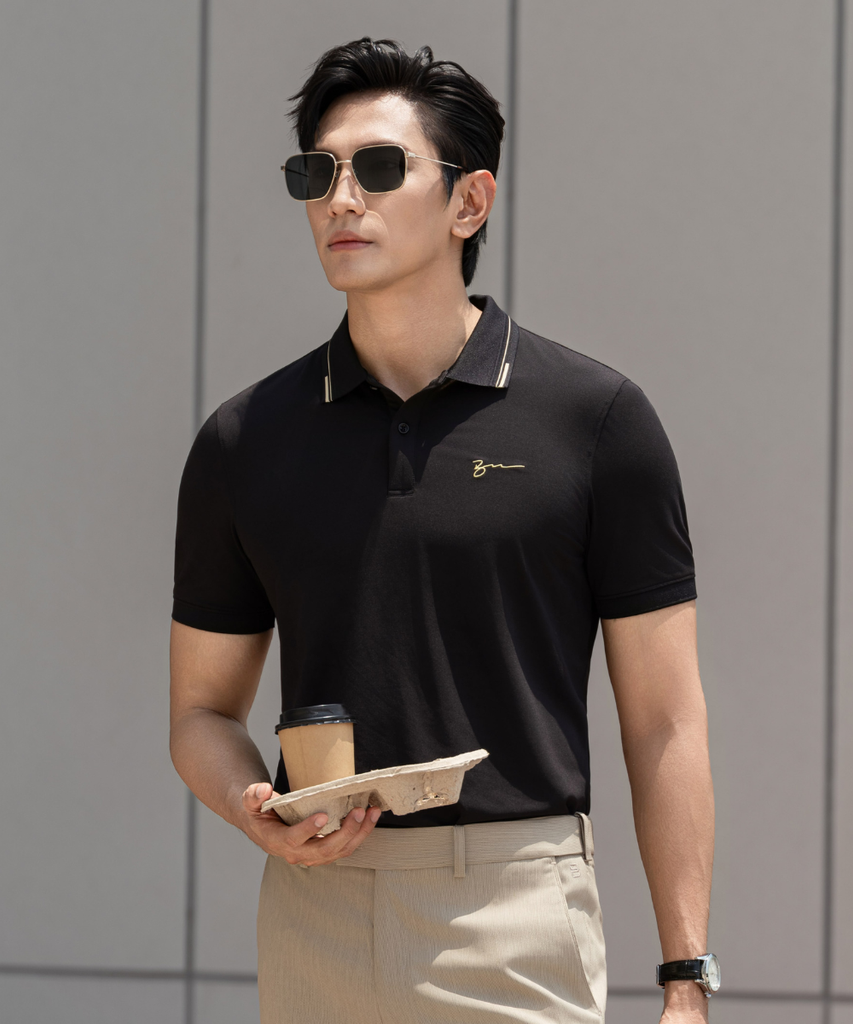  Áo Polo Đen Cao Cấp, Chống Nhăn, Bền Màu 9APCB544DEN 