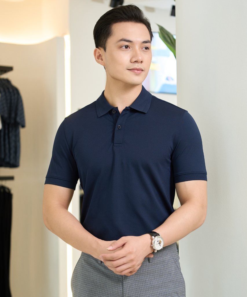  Áo Polo Tím Than, Kháng Khuẩn, Chống Nhăn, Bền Màu 9APCB542TTT 