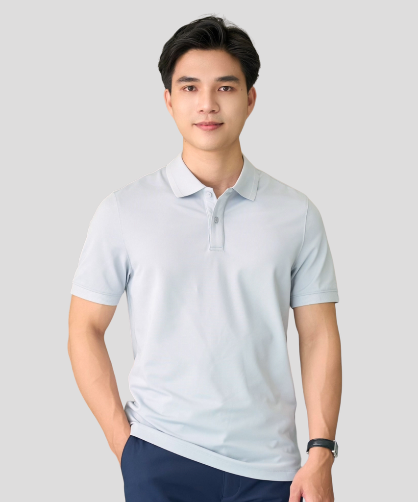  Áo Polo Ghi Xám, Kháng Khuẩn, Chống Nhăn, Bền Màu 9APCB542GHS 