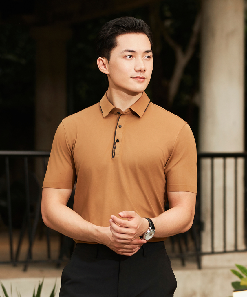  Áo Polo Vàng Bò Cơ Bản Không Đường May Bền Màu 8APCB405VAB 