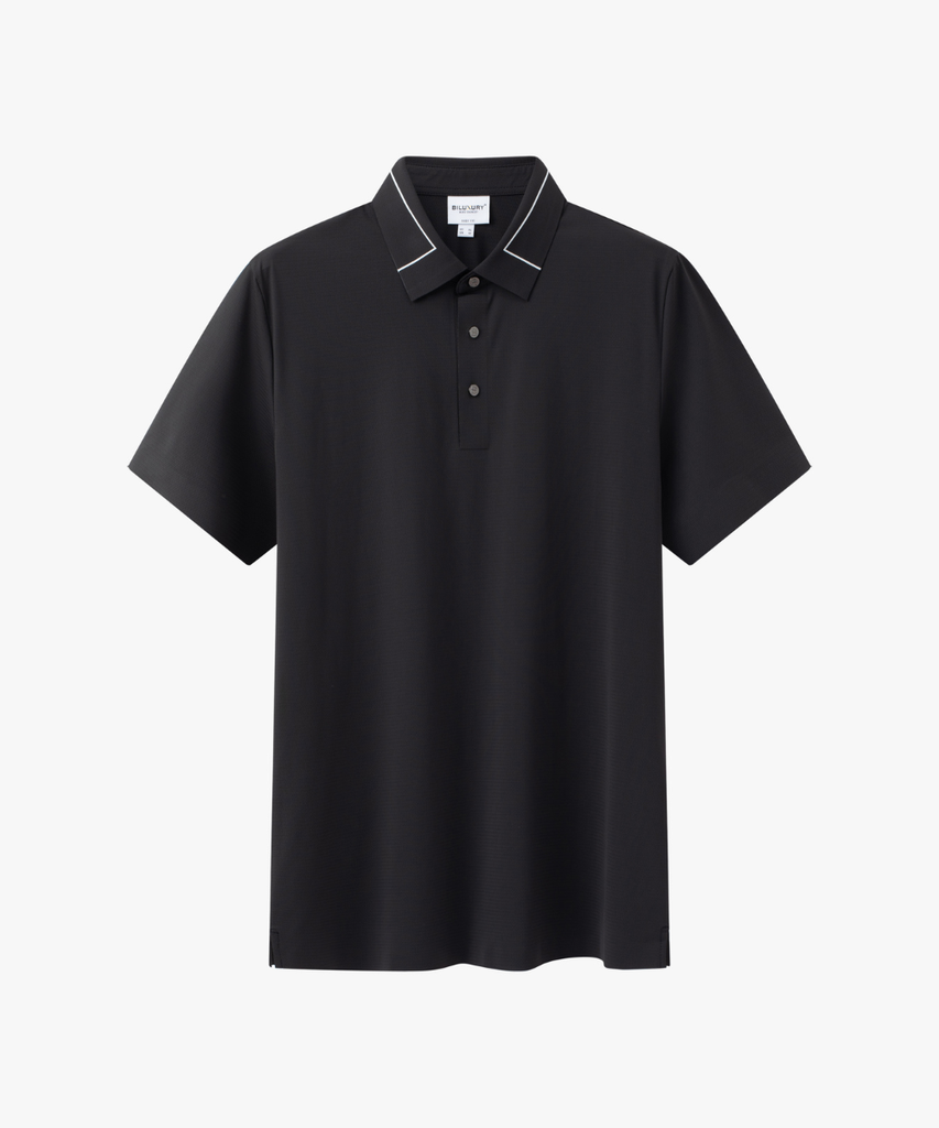  Áo Polo Đen Cơ Bản Công Nghệ Ép Dán Không Đường May 8APCB406DEN 