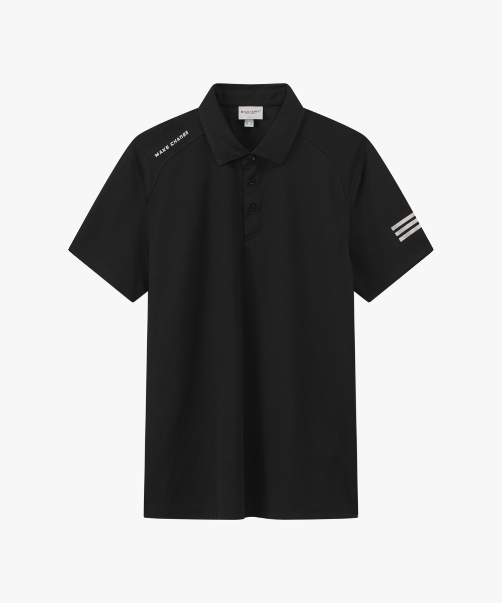  Áo Polo Đen Recycle Thiết Kế Basic Thân Thiện Với Da 8APCT443DEN 