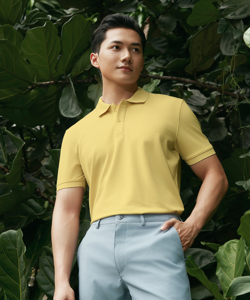  Áo Polo Vàng Cơ Bản Vải Recycle Thân Thiện Với Da 8APCB460VAG 