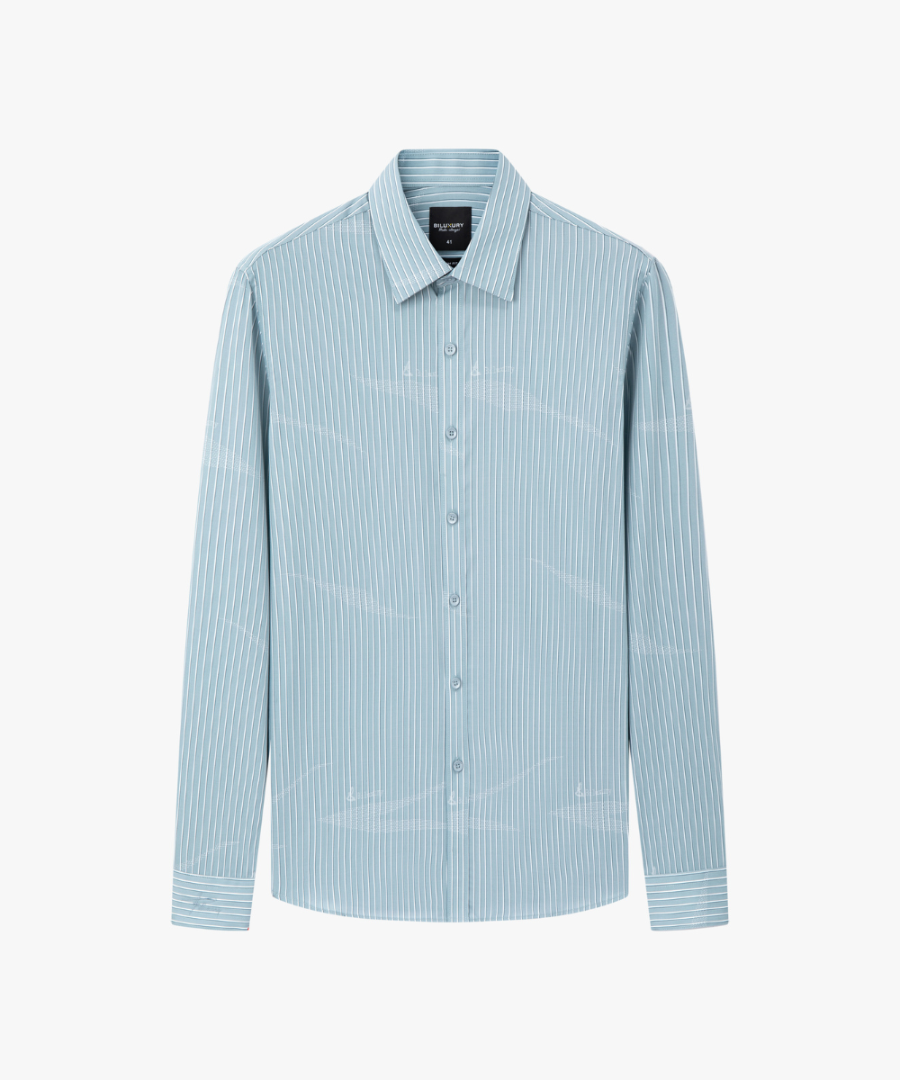  Áo Sơ Mi Xanh Hoạ Tiết Kẻ Sọc, Cao Cấp, Chống Nhăn, Kháng Khuẩn 9SMDS554XNG 