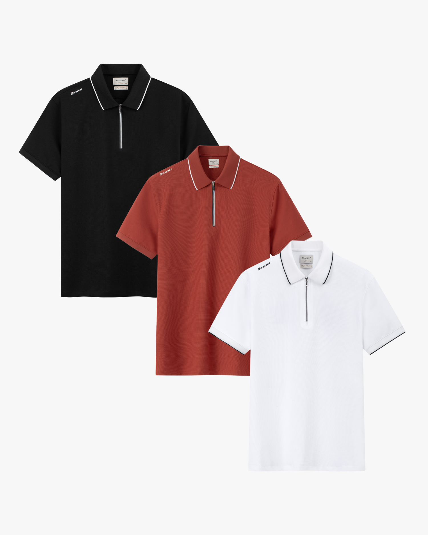  Áo Polo Biluxury Cao Cấp Thiết Kế Cổ Kéo Khoá 1APCT605 