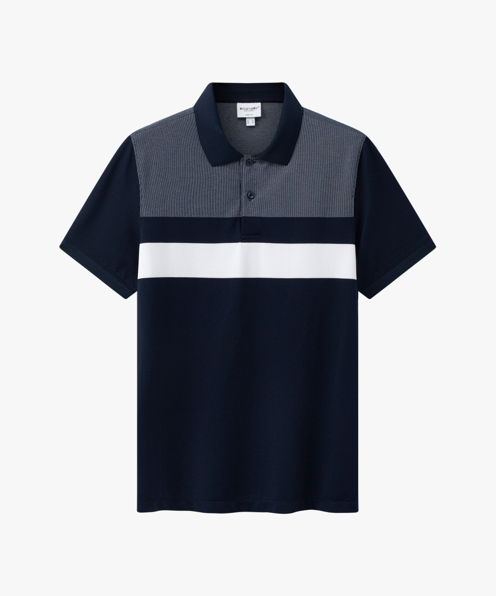  Áo Polo Tím Phối Kẻ Ngang, Cao Cấp, Chống Nhăn, Bền Màu 9APCS516TTT 
