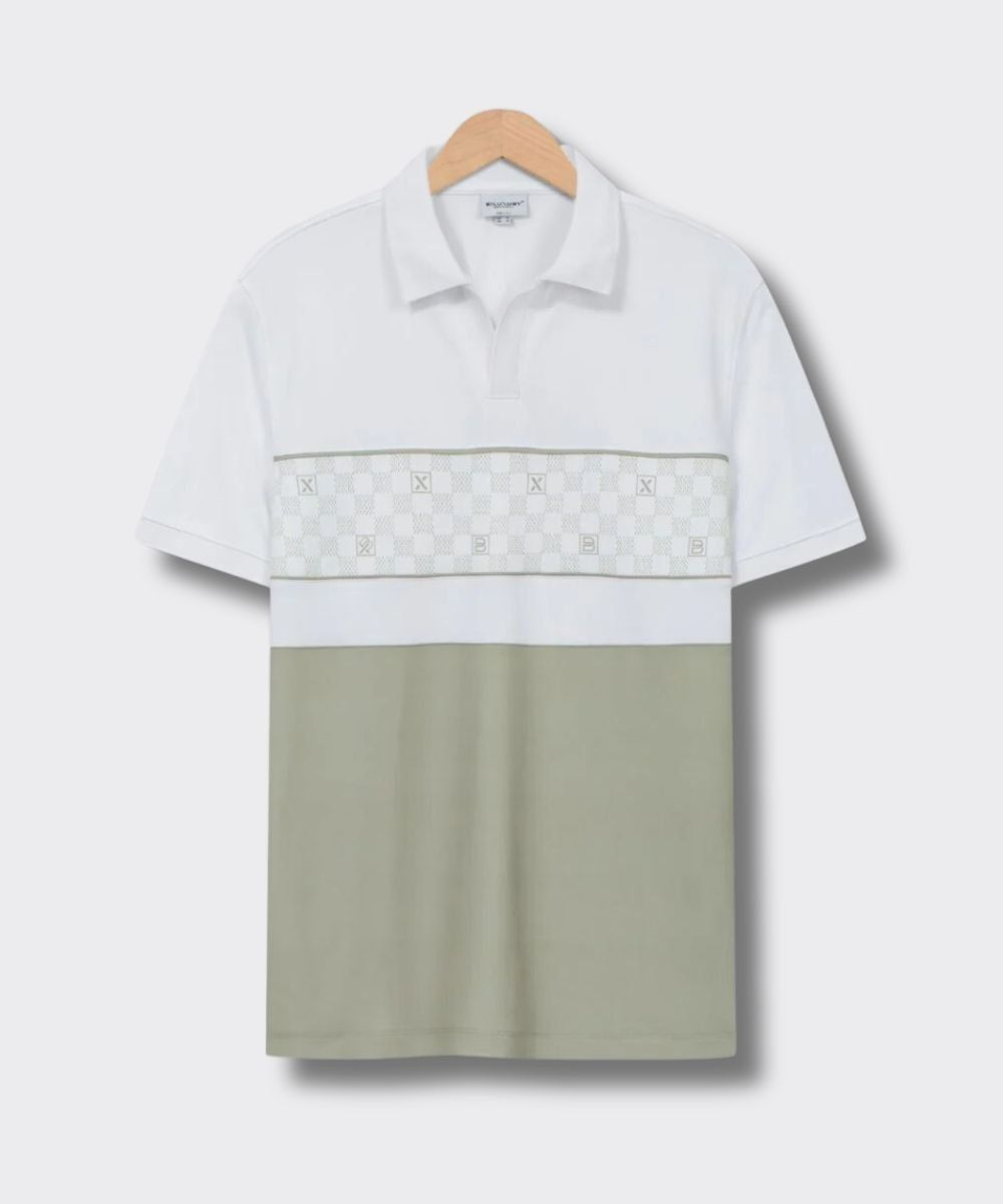  Áo Polo Trắng Hoạ Tiết Monogram Chống Nhăn 7APCT010TRK 