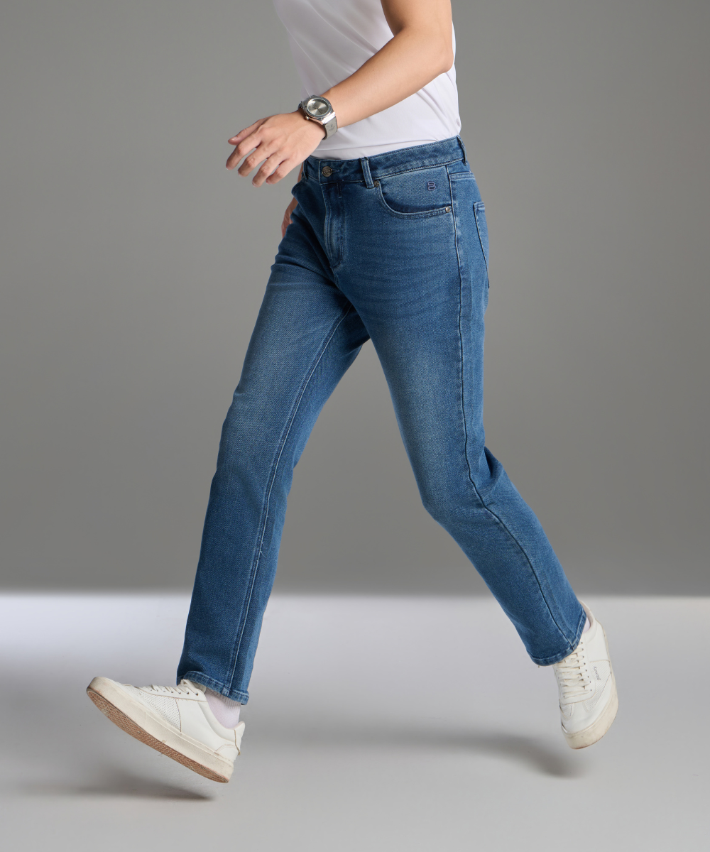  Quần Jeans Xanh Cao Cấp Bền Màu, Chống Nhăn, Co Giãn 8QBDB006XDM 