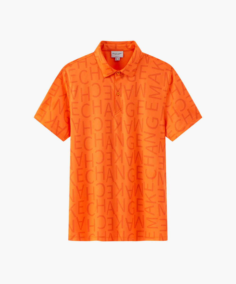  Áo Polo Cam Hoạ Tiết Monogram Vải Recycle Thân Thiện Với Da 8APCH440CAM 