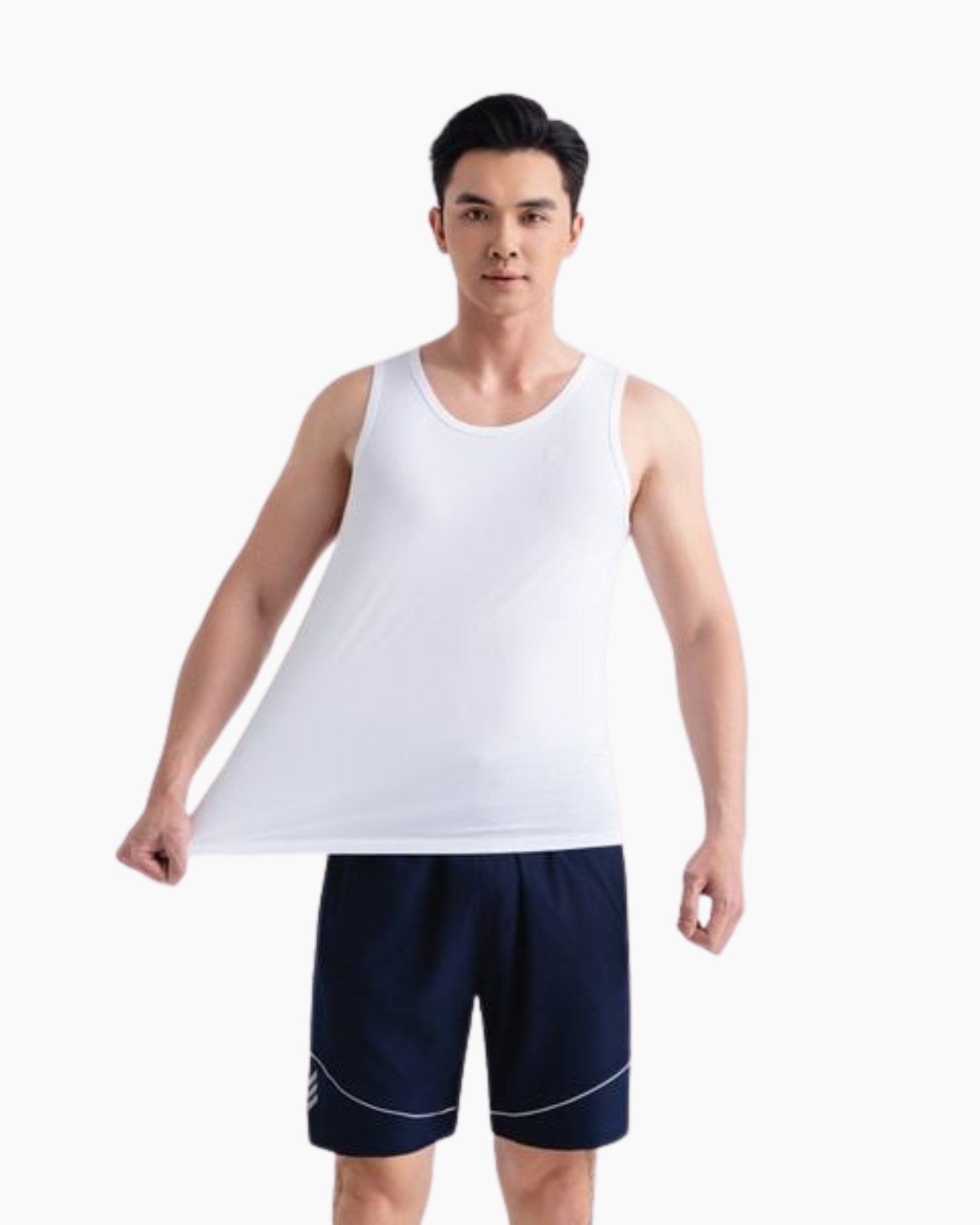  Áo Ba Lỗ Trắng Cơ Bản Co Giãn 9ABLB501TRK 