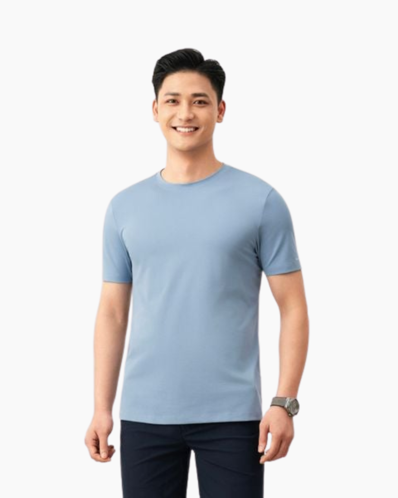  Áo Phông Xanh Nhạt Rayon Thấm Hút Mồ Hôi Tốt 8APKB403XNH 