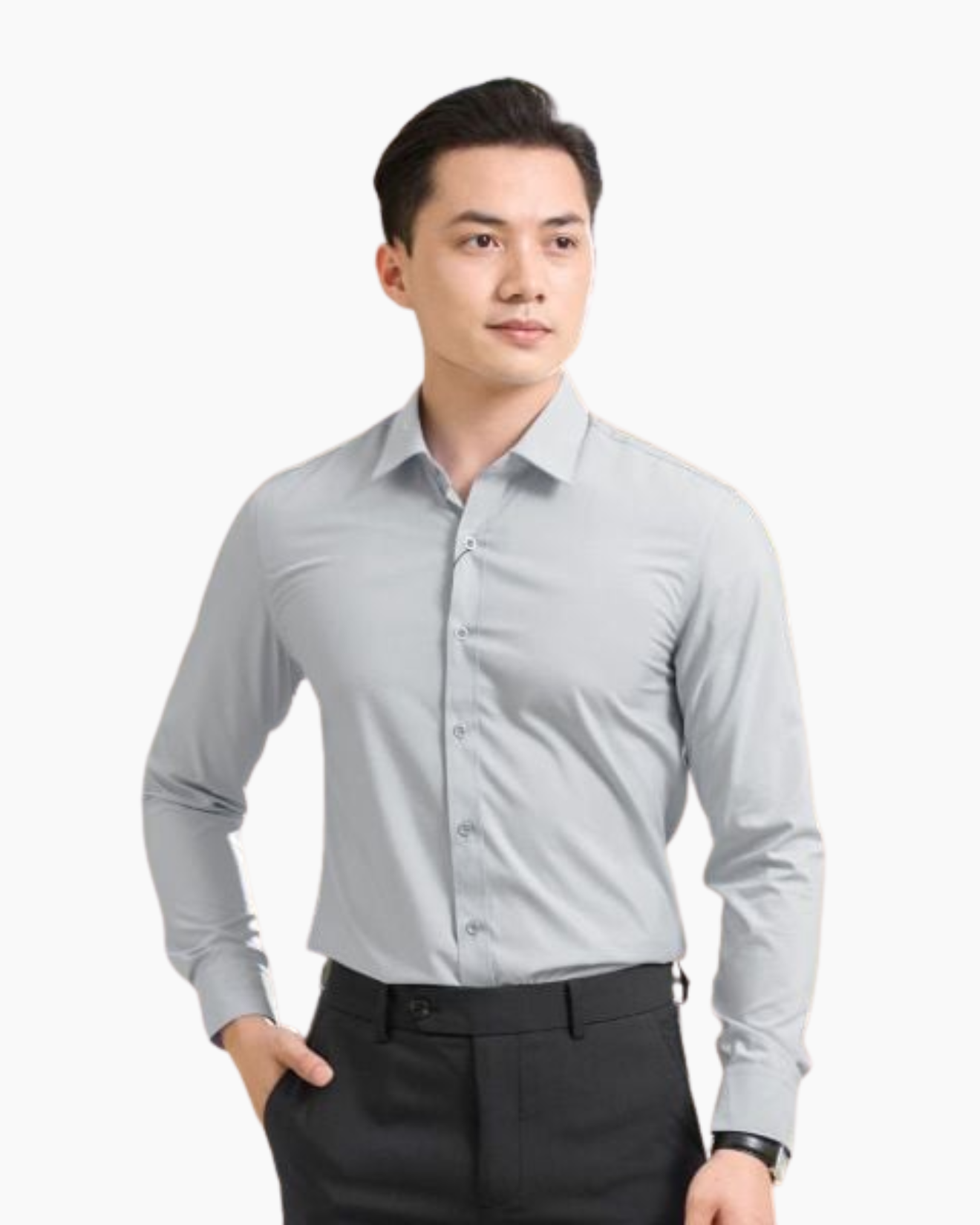  Áo Sơ Mi Ghi Sáng Dài Tay Cao Cấp, Chống Nhăn, Kháng Khuẩn 9SMDB547GHS 