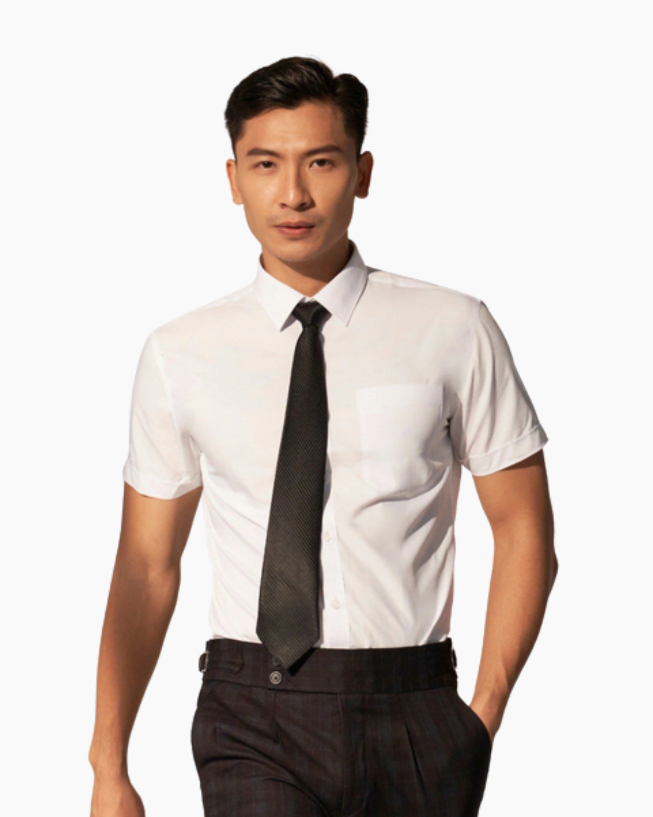  Áo Sơ Mi Trắng Ngắn Tay Từ Sợi Sồi Thấm Hút Mồ Hôi Tốt 7SMCB008TRK 